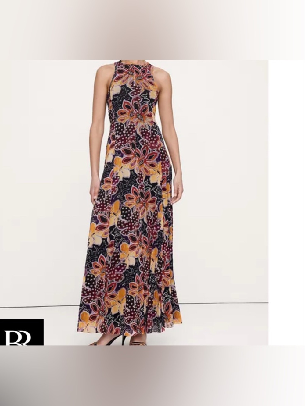 Banana Republic Floral Halter Maxi Dress in Multi-Color